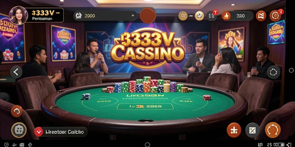 Tampilan gameplay Live Casino yang menegangkan dan interaktif di 333V.