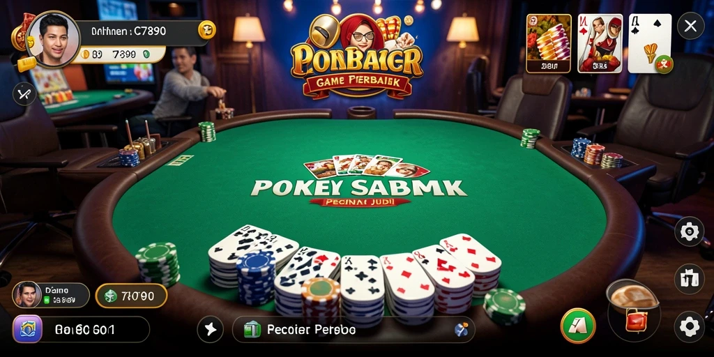 Tampilan gameplay Poker yang mendebarkan di C7890.