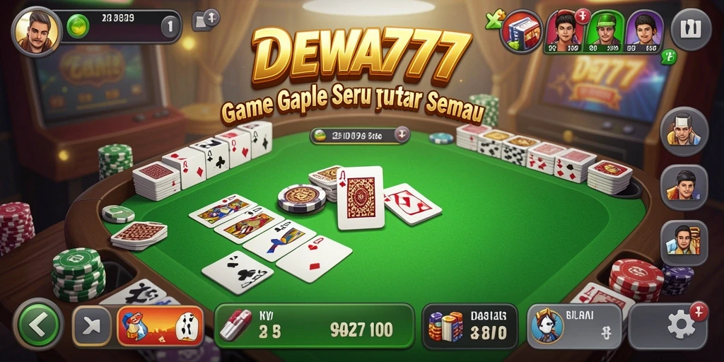 Tampilan gameplay seru dalam DEWA777 permainan Gaple.