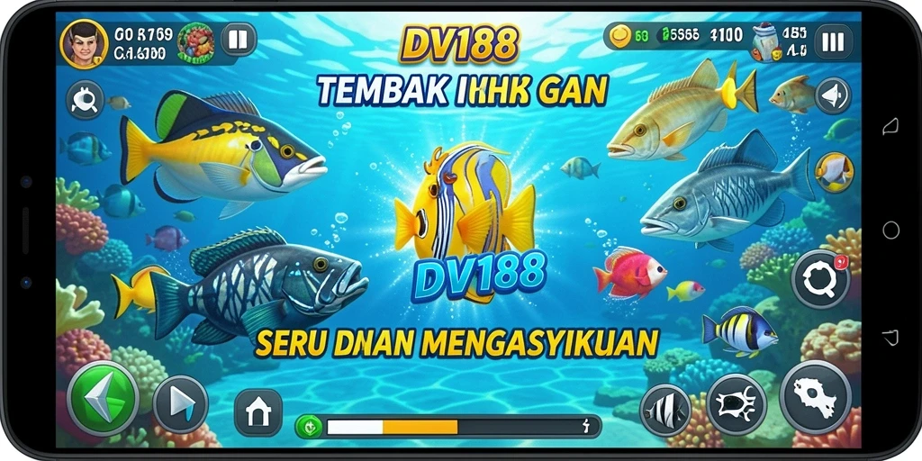 Tampilan gameplay seru saat berburu ikan di DV188.