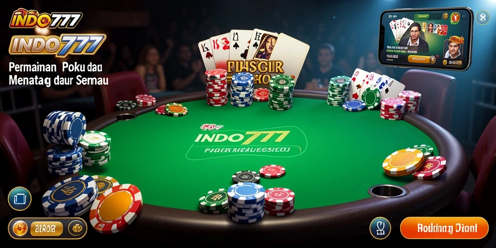 Screenshot gameplay INDO777 menampilkan aksi seru bermain Poker.