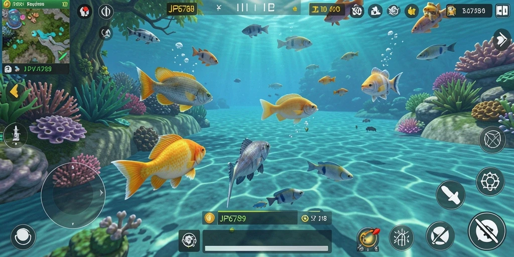 Tangkapan ikan yang mengesankan dalam permainan memancing.