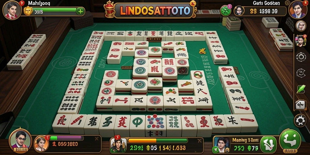 Tampilan gameplay seru dari LNDOSATTOTO dengan ubin Mahjong.