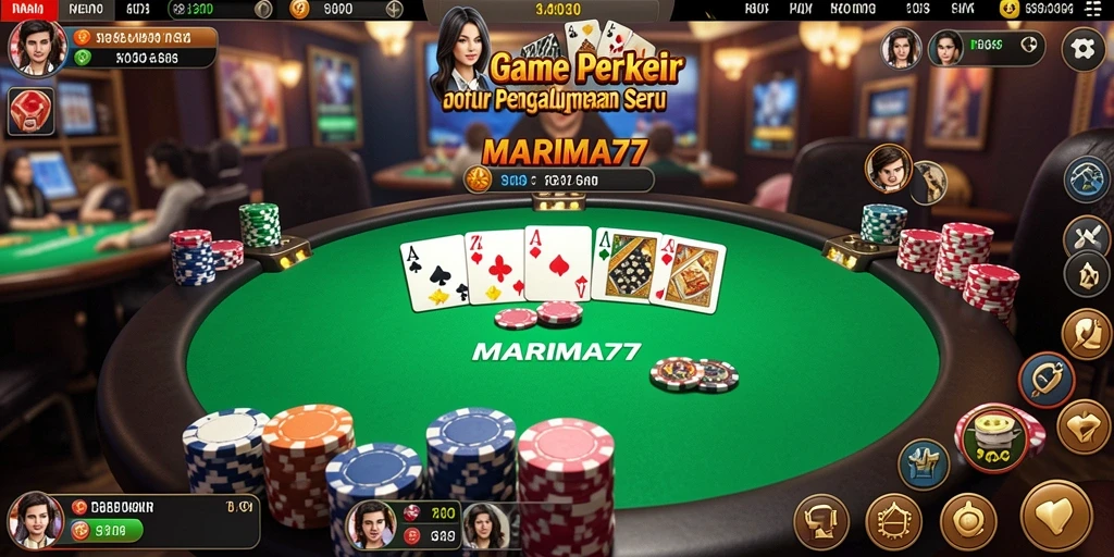 Gameplay menarik dalam MARIMA77 menampilkan pemain poker berkompetisi.