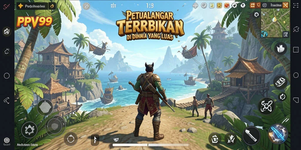 Screenshot PPV99 menunjukkan petualangan dalam dunia Open World.