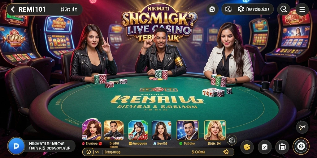 Tampilan gameplay Live Casino yang menakjubkan dan mendebarkan.