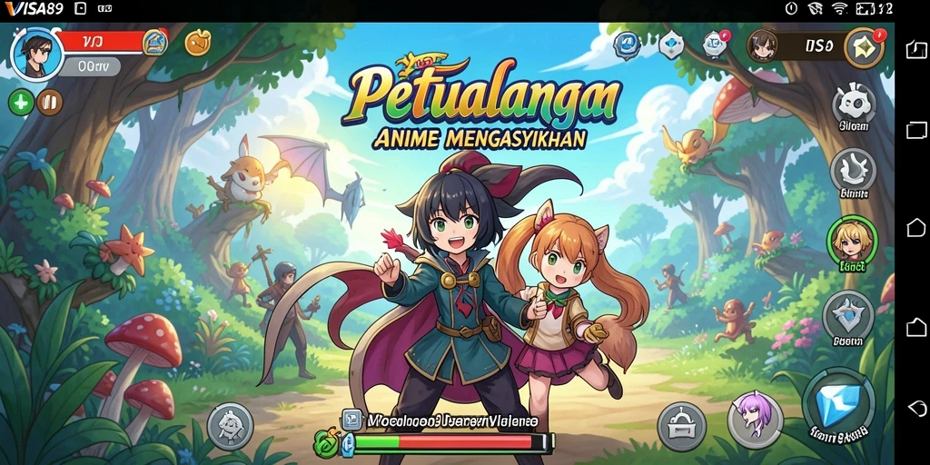 Screenshot menunjukkan karakter Anime dalam pertempuran epik.